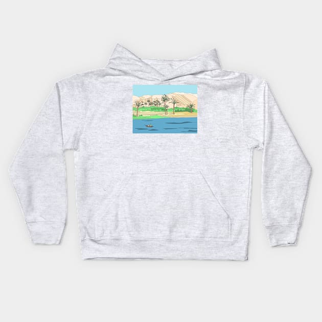 Shores of The Nile Kids Hoodie by JennyCathcart
